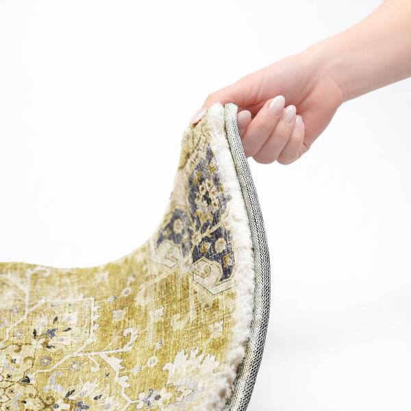 Dream Shag Premium Machine Washable Abstract ADS93 Gilded 2 ft. x 7 ft. Runner Rug