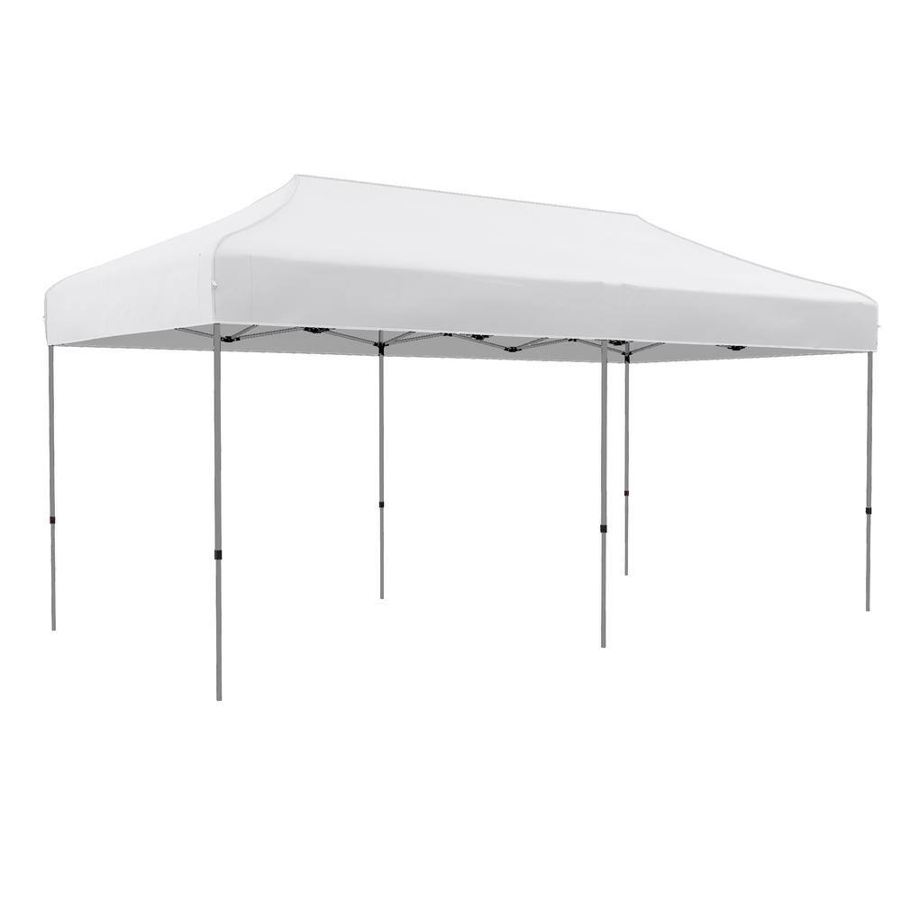 10 ft. x 20 ft. White Pop-up Instant Canopy Tent, Sun Shelter with Adjustable Height and Wheeled Carry Bag for Parties price history on PriceWatchPro