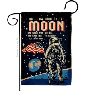 13 in. x 18.5 in. First Men On Moon NASA Garden Flag 2-Sided Armed Forces Decorative Vertical Flags