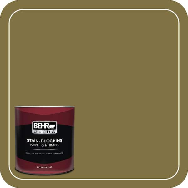 BEHR ULTRA 1 qt. #S-H-390 Italian Olive Flat Exterior Paint & Primer