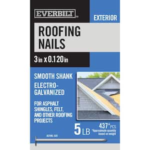 3 in. Roofing Nails Electro-Galvanized 5 lbs (Approximately 437 Pieces)