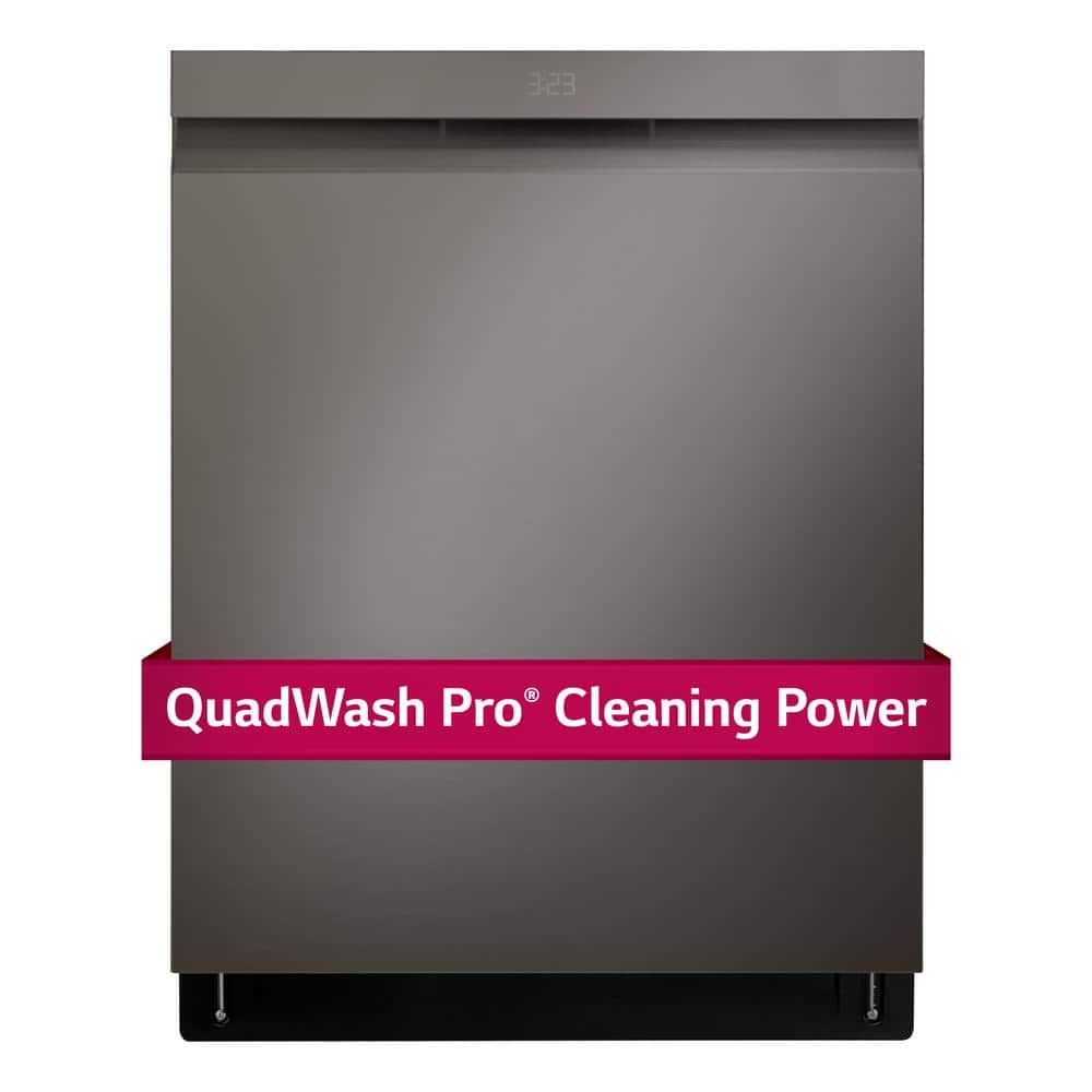 LG 24 In. PrintProof Black Stainless Steel Top Control Smart Dishwasher ...