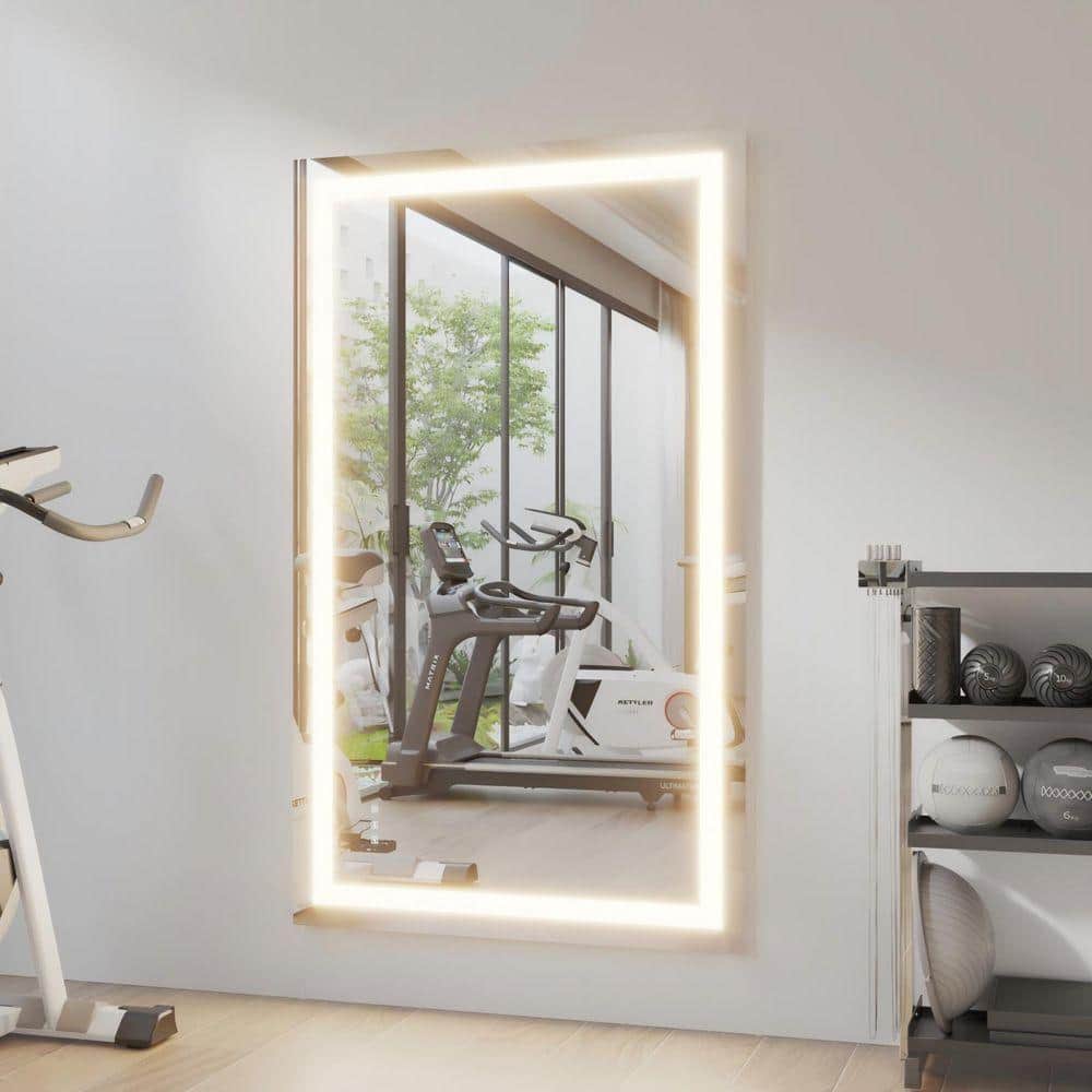 ORGANNICE 36 in. W x 60 in. H LED Rectangle Frameless Wall-Mounted
