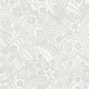 Schunard Off-White Floral Off-White Wallpaper Sample