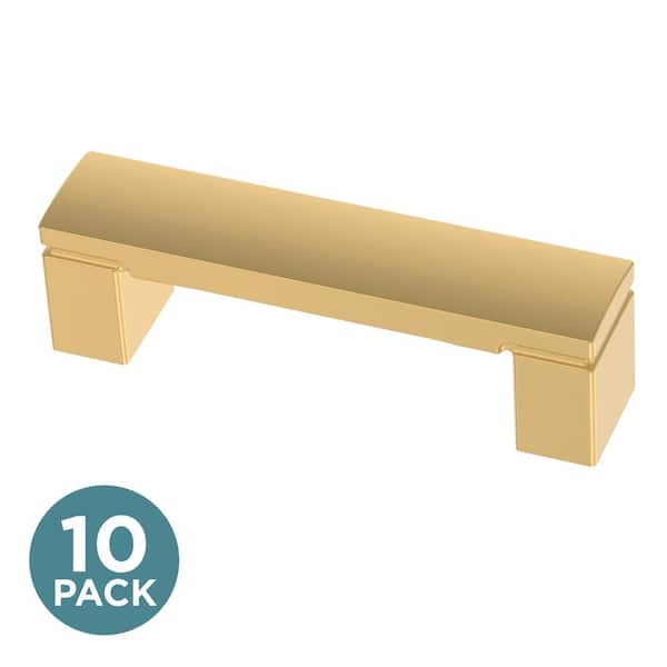 Liberty 10-Pack 3 in. (76 mm) Simply Geometric Modern Gold Cabinet Drawer Pulls