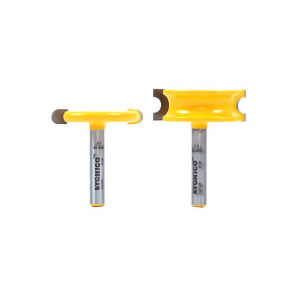 Canoe Joint 1/4 in. Bead 1/4 in. Shank Carbide Tipped Router Bit Set (2-Piece)