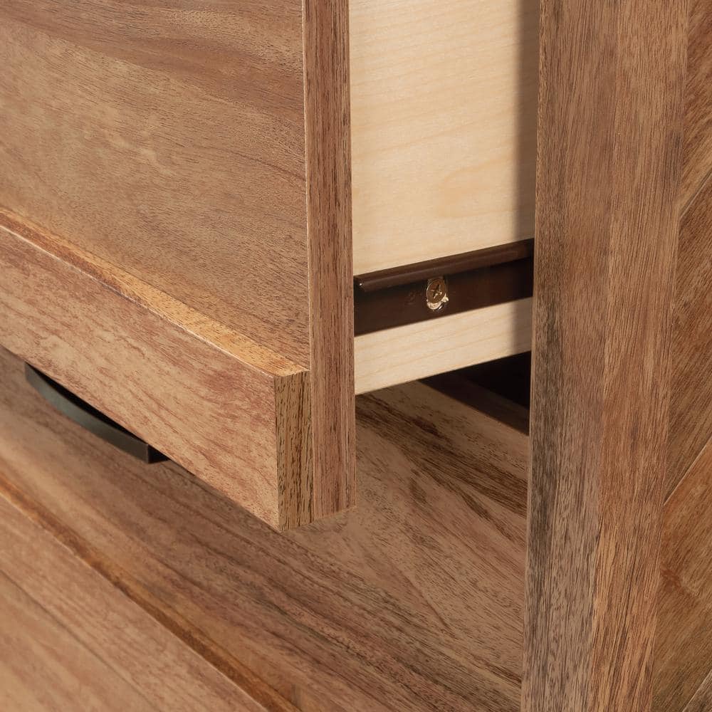 Sindoori Mango 3-Drawer Herringbone Chest with Metal Runners