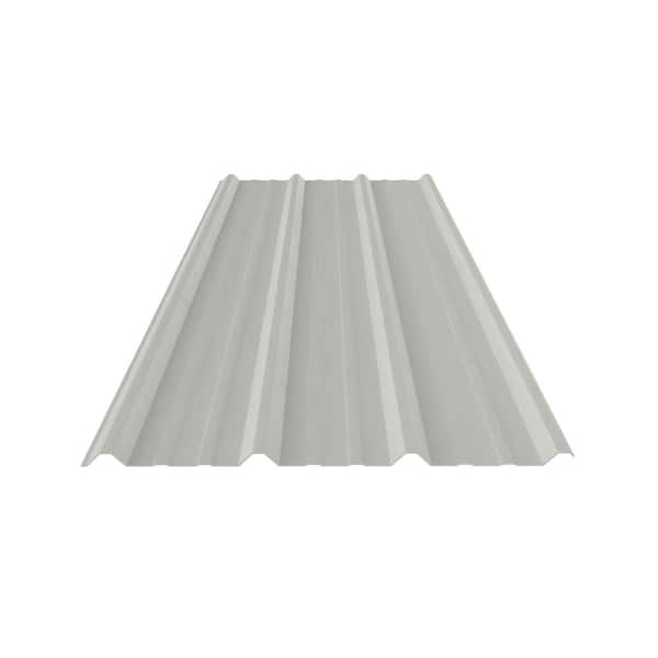 Gibraltar Building Products 3.22 ft. x 8 ft. PBR Ribbed Painted 26-Gauge Metal Roofing Panel Galvalume Steel White