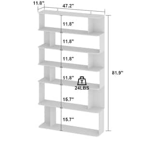 47.2 in. Wide Bright Wooden Grain 12-Shelves Accent Bookcase, Open Back Bookcase