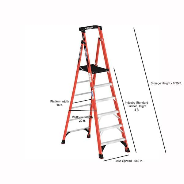 Werner PDIA00 12-ft Fiberglass Type 1A-300-lb Load Capacity Podium