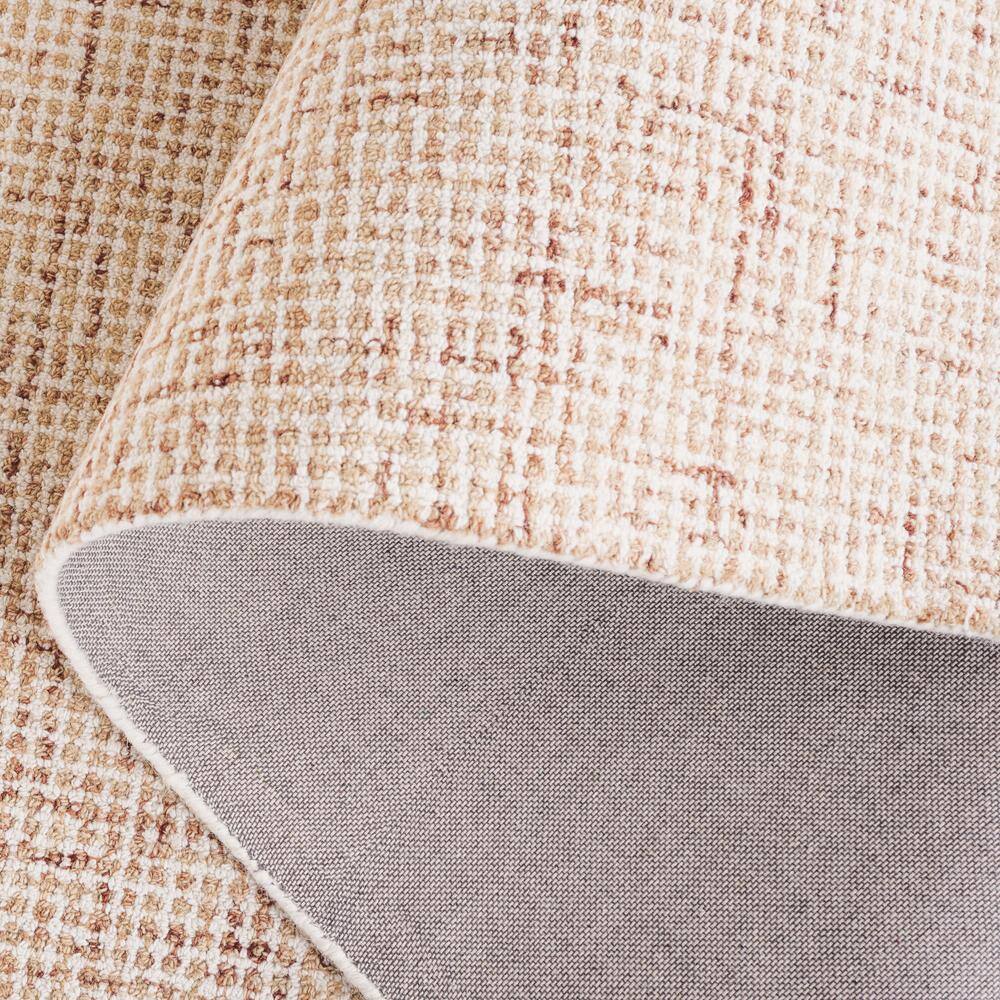 Rust and Ivory Rectangular Handmade Tufted Wool Area Rug 5x8
