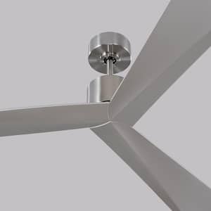 Adler 60 in. Indoor/Outdoor Modern Brushed Steel Ceiling Fan with Silver Blades, DC Motor and 6-Speed Remote Control