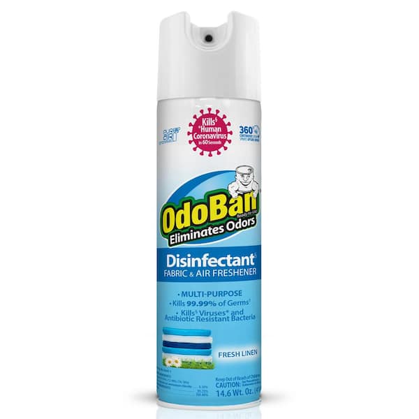 OdoBan 14.6 oz. Fresh Linen Multi-Purpose Disinfectant Spray, Odor Eliminator, Sanitizer, Fabric and Air Freshener