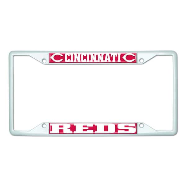 FANMATS Universal Fit MLB - Cincinnati Reds License Plate Frame - White
