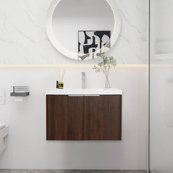 FUNKOL 30 in. W Simplicity Modern Float Mounting Bathroom Vanity