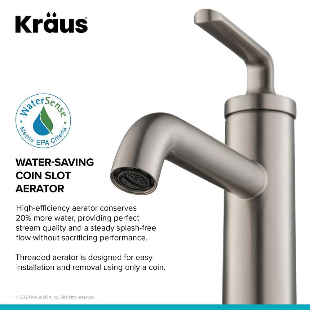 Ramus 7.38'' High Modern Spot Free Stainless Steel Bathroom Faucet
