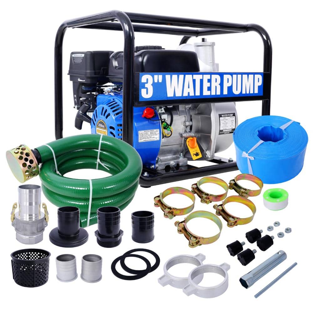 3 in. 209cc 7 HP Gas Powered Semi-Trash Pump with 50 ft. Discharge Hose and 12 ft. Suction Hose price history on PriceWatchPro
