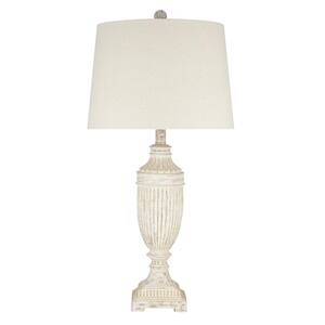 28 in. White Rustic Farmhouse Table Lamp