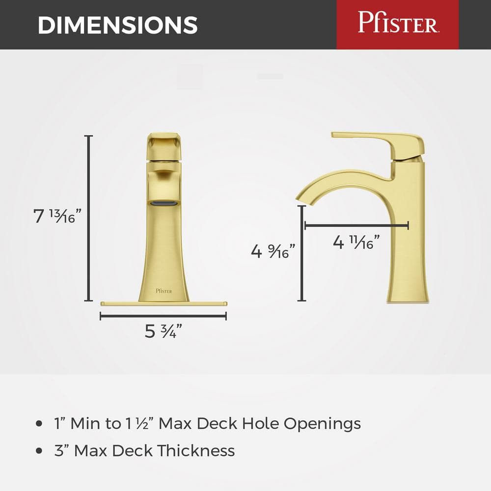 Brushed Gold Single Handle High Arc Bathroom Faucet