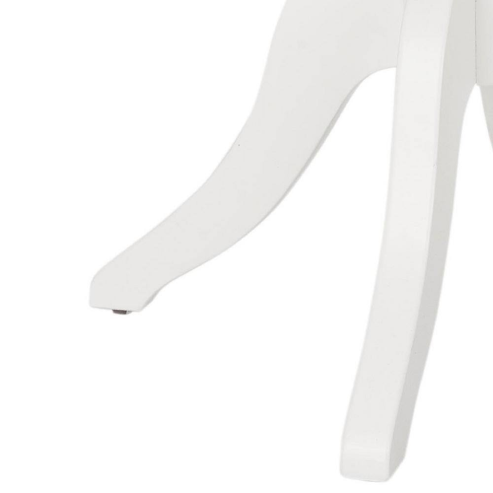 Vivienne White Pine Wood Round Accent Table