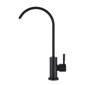 Single Handle Surface Mount Standard Kitchen Faucet in Stainless Steel Matte Black