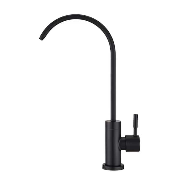 cadeninc Single Handle Surface Mount Standard Kitchen Faucet in Stainless Steel Matte Black