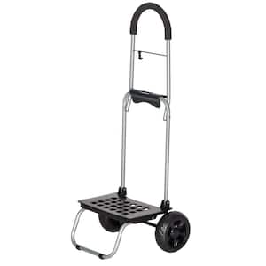 Dbest Products Quik Cart 360 Four Wheeled Rolling Crate Teacher Utility with Seat Heavy Duty Collapsible Basket with Handle Black