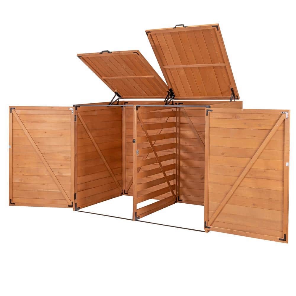 Recycling Storage Shed Trsl6741, Wooden Garbage Can Storage Shed