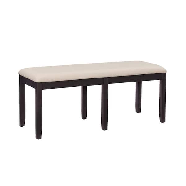 Linon Home Decor Rodman Dark Charcoal Backless Dining Bench 19 in. H x 46.38 in. W x 17 in. D
