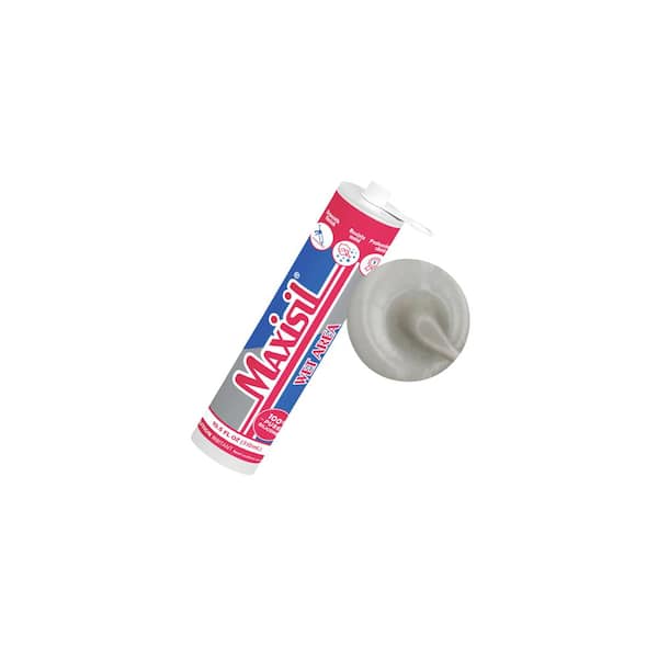 Maxisil 10.5 oz. Platinum (Grey) Standard Tube Kitchen and Bath Silicone Sealant Tube (4-Pack)