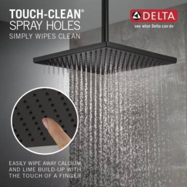 Matte Black Square Metal Ceiling Mount Rain Shower Head