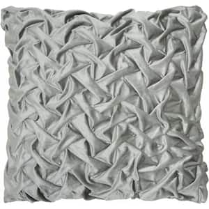 Jordan Light Grey Geometric Polyester 22 in. x 22 in. Throw Pillow