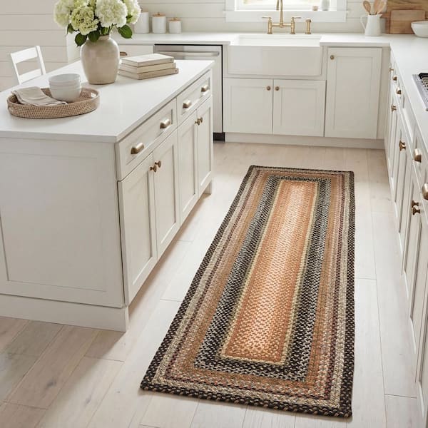 Braided Blue/Multi 2 ft. x 8 ft. Border Runner Rug