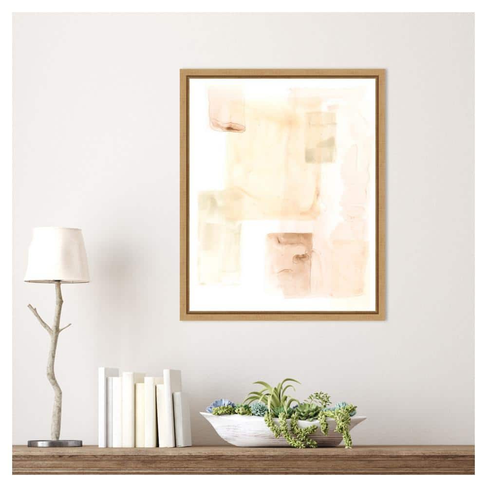 June Erica Vess Liquid Chiffon II Abstract Canvas Art with Maple Frame