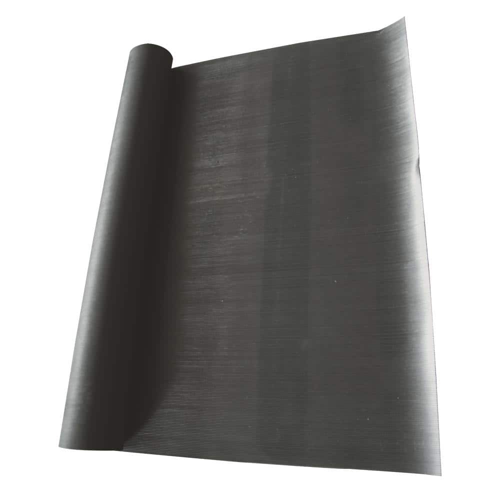 Fine-Rib Corrugated 48"x48" Black Rubber Multi-Use Mat