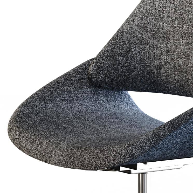 Gray Fabric Swivel Executive Office Chair with Chrome Base