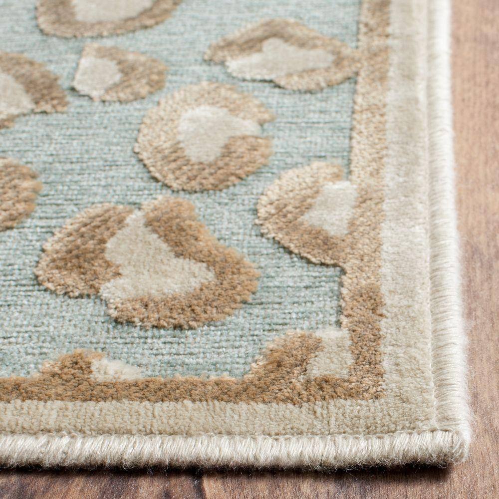 Stone Aqua Elegance 8' x 10' Wool-Viscose Blend Area Rug