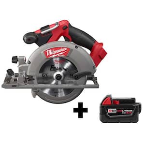 M18 FUEL 18V Lithium-Ion Brushless Cordless 6-1/2 in. Circular Saw W/ M18 5.0 Ah Battery
