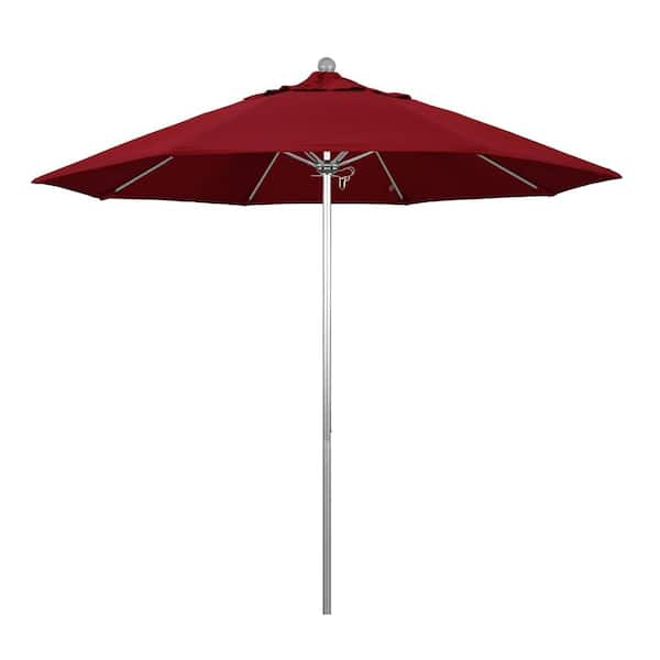 California Umbrella 9 ft. Silver Aluminum Commercial Market Patio ...