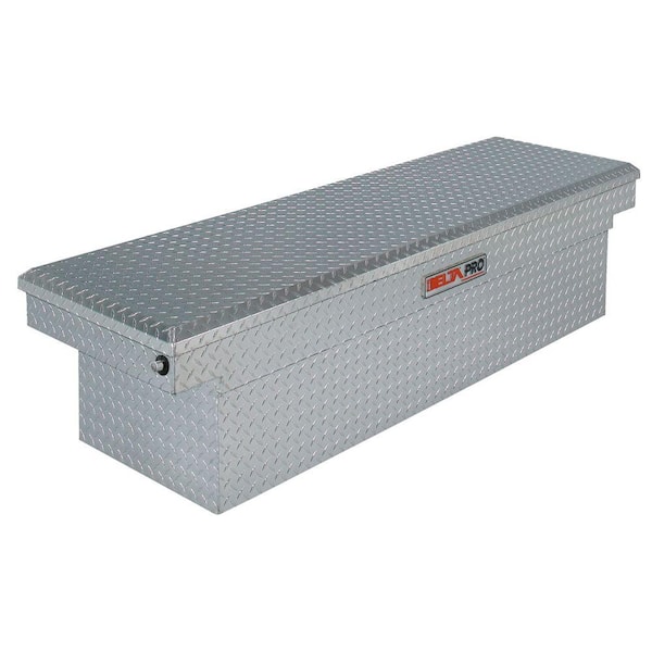 Crescent Jobox 71 in. Diamond Plate Aluminum Full Size Crossover Single Lid Truck Tool Box with Pushbutton Gear-Lock™
