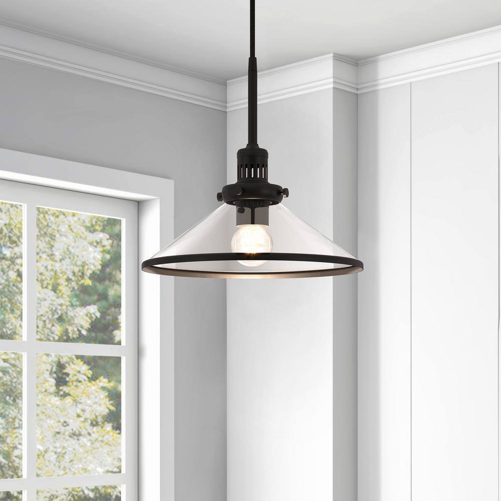 Milo Black Brushed Nickel Glass Dome Pendant Light