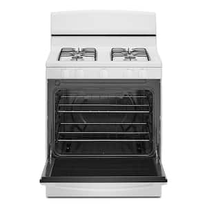 30 in. 4 Burners Freestanding Gas Range in White with Thermal Cooking