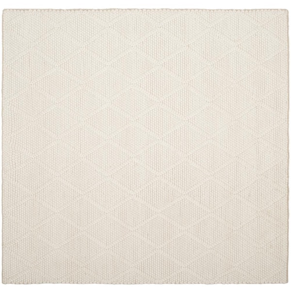 Natura 10 ft. x 10 ft. Square Ivory Zig-Zag Geometric Area Rug