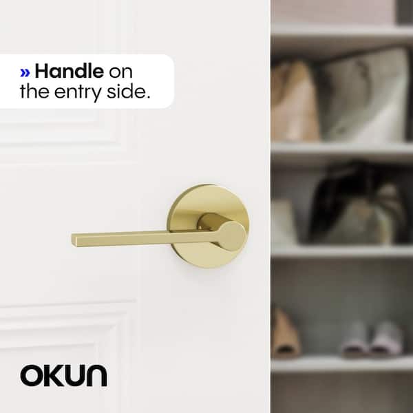 Okun Muse Metal Brushed Champagne Gold Dummy Door Handle with