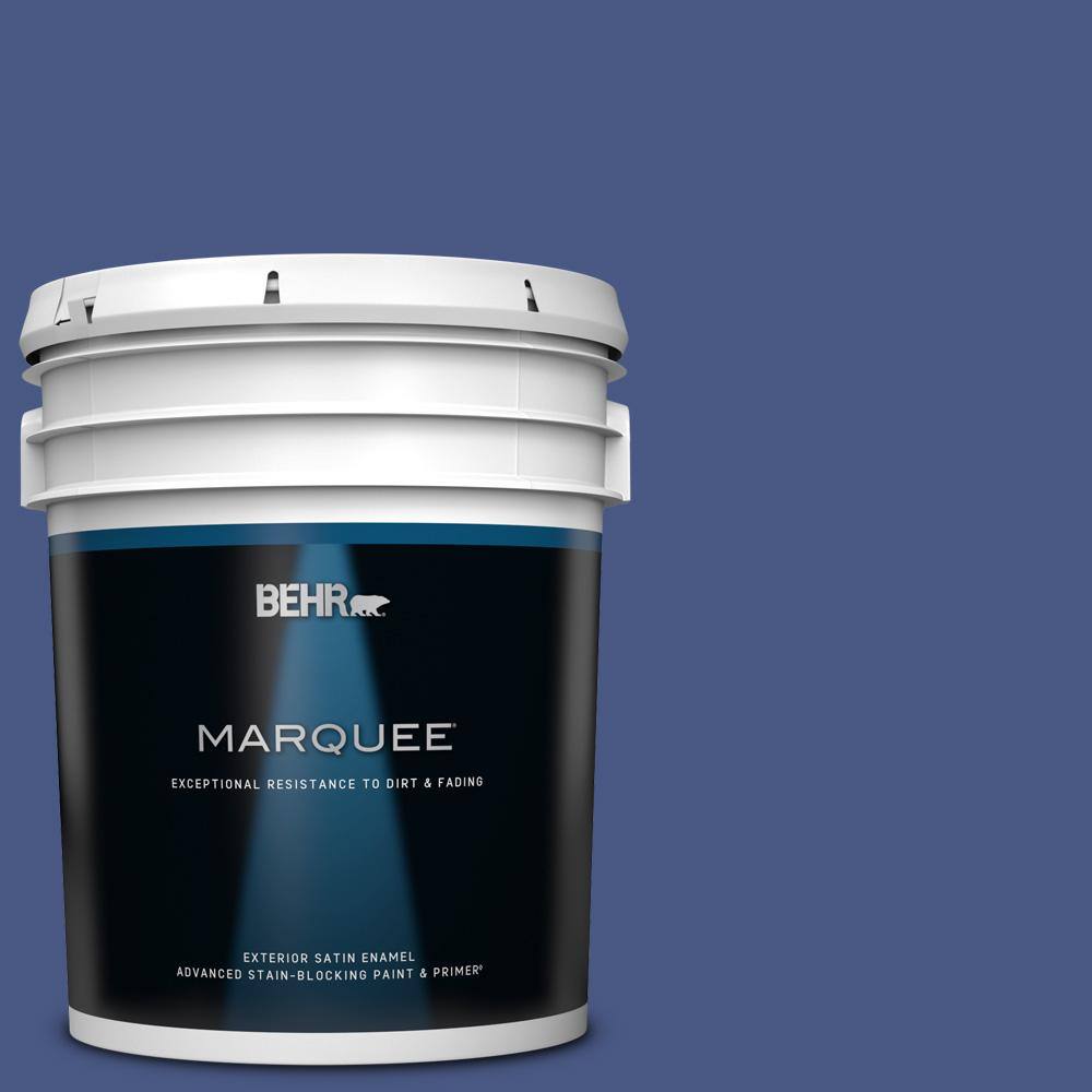 BEHR MARQUEE 5 gal. 600B7 Yacht Club Blue Satin Enamel Exterior Paint