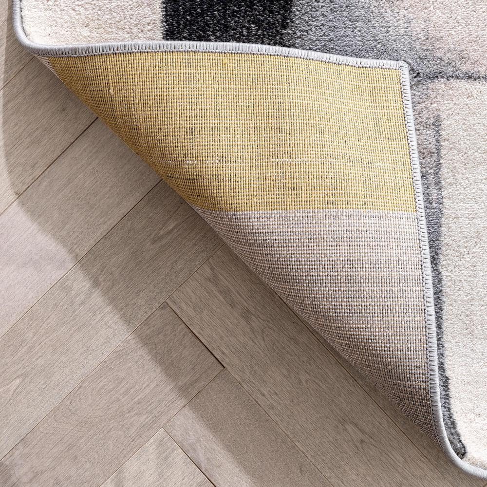 Modern Geometric Gold Synthetic 8' x 10' Easy-Care Area Rug
