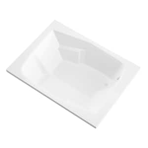 Amethyst 6 ft. Acrylic Center Drain Rectangular Drop-in Non-Whirlpool Bathtub in White