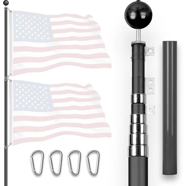 G128 20 ft. Aluminum Telescoping Flagpole FA-16TEFPBL-20 - The Home Depot