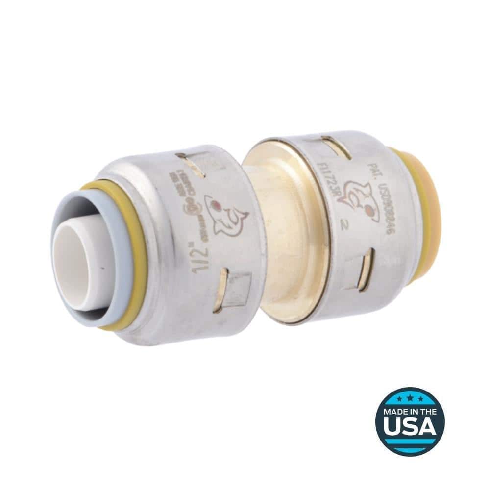 SharkBite Max 1/2 in. PushtoConnect Brass Polybutylene Conversion Coupling Fitting UR4008A