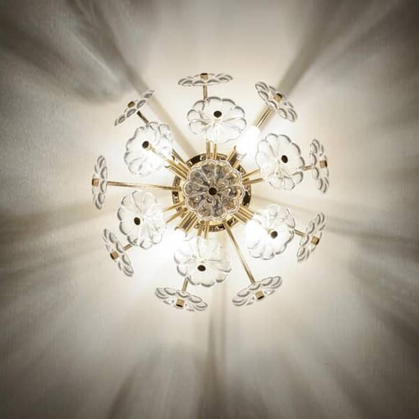 Sunpez 19.7 in. Flush Mount Ceiling Light, Crystal Chandelier